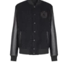 Jacke aus Varsity-Tweed und Kunstleder Jacke aus Varsity-Tweed und Kunstleder