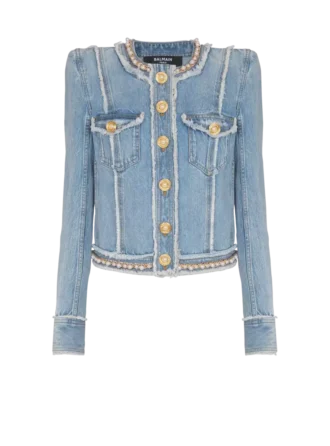 Jeansjacke mit Perlenbesatz Jeansjacke mit Perlenbesatz