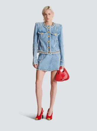 Jeansjacke mit Perlenbesatz Jeansjacke mit Perlenbesatz