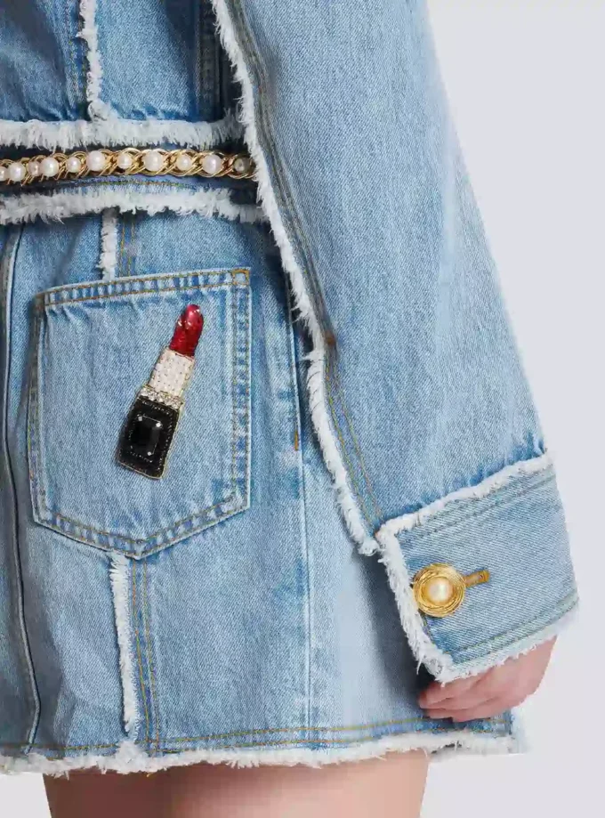 Jeansjacke mit Perlenbesatz Jeansjacke mit Perlenbesatz
