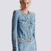 Jeansjacke mit Perlenbesatz Jeansjacke mit Perlenbesatz