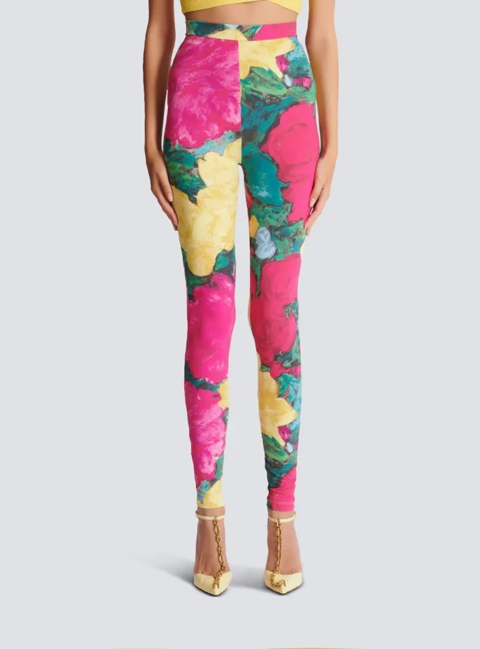 Jersey-Leggings mit Rosenprint Jersey-Leggings mit Rosenprint