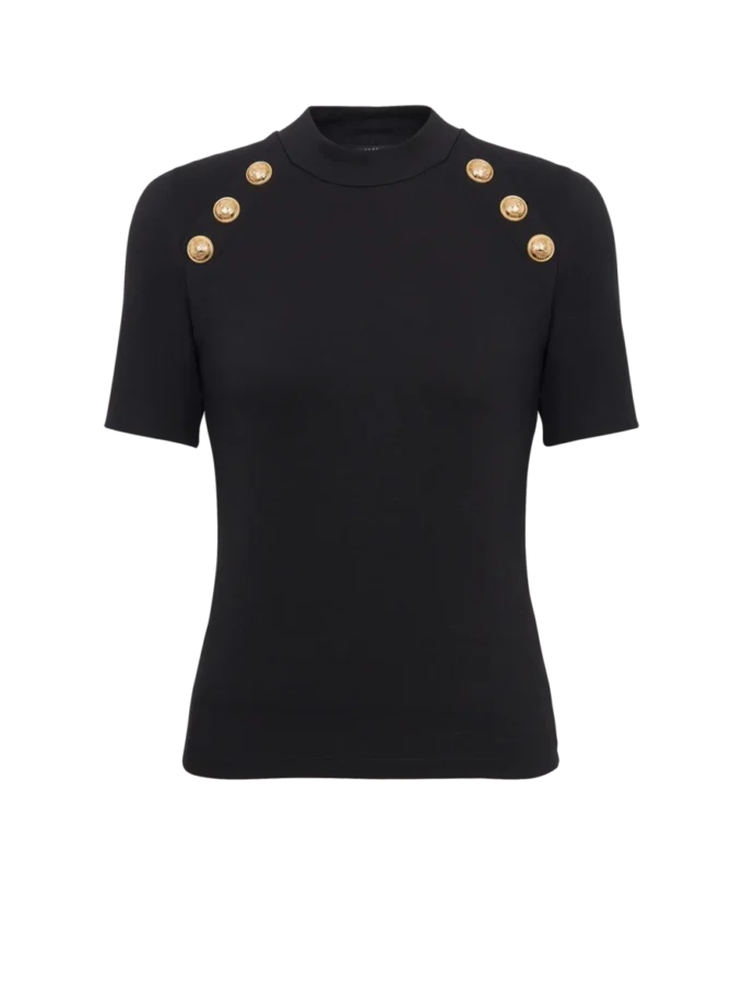 Jersey-T-Shirt mit 6 Knöpfen Jersey-T-Shirt mit 6 Knöpfen