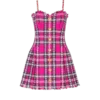 Kariertes Kleid mit Kettenträgern