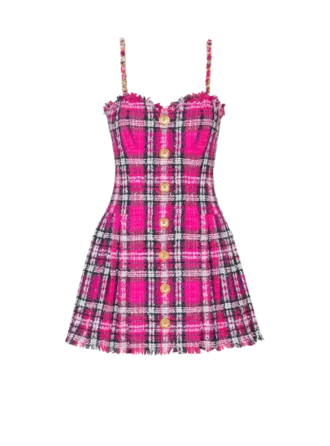 Kariertes Kleid mit Kettenträgern Kariertes Kleid mit Kettenträgern