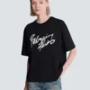 Kastiges T-Shirt mit Balmain Paris Brush-Print Kastiges T-Shirt mit Balmain Paris Brush-Print