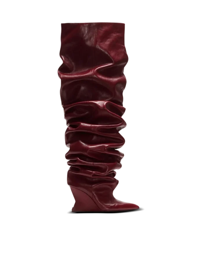 Keilabsatz-Overknee-Stiefel