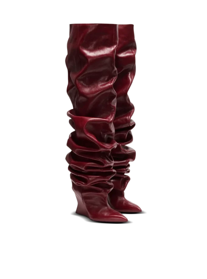 Keilabsatz-Overknee-Stiefel