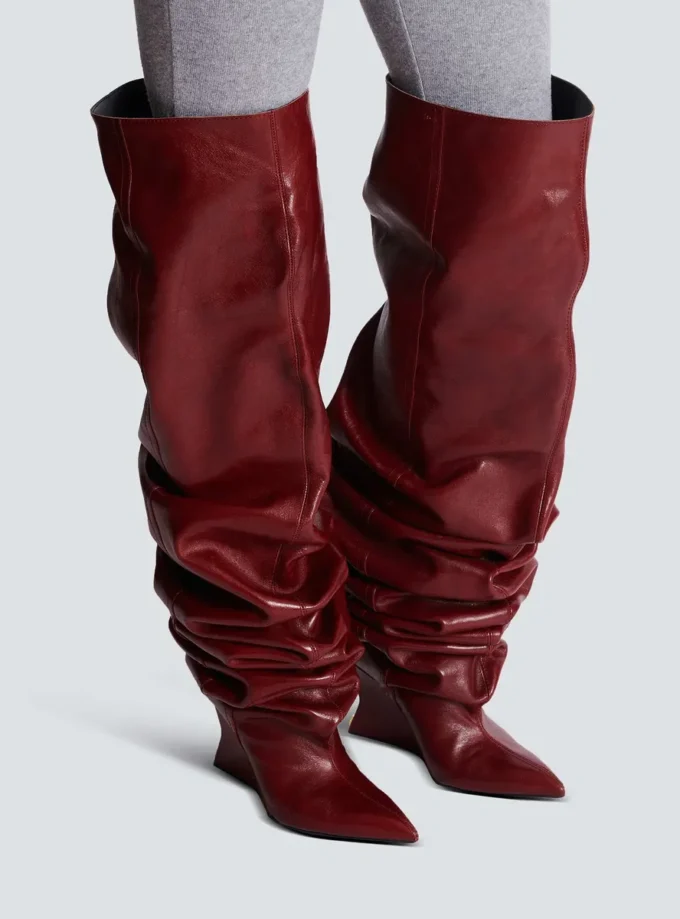 Keilabsatz-Overknee-Stiefel