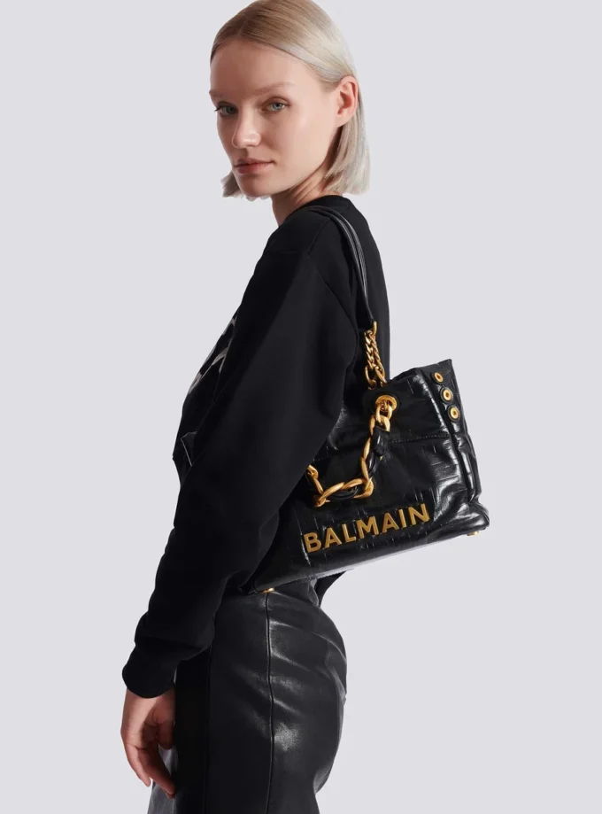 Kleine 1945 Soft-Tasche aus geknittertem Kalbsleder