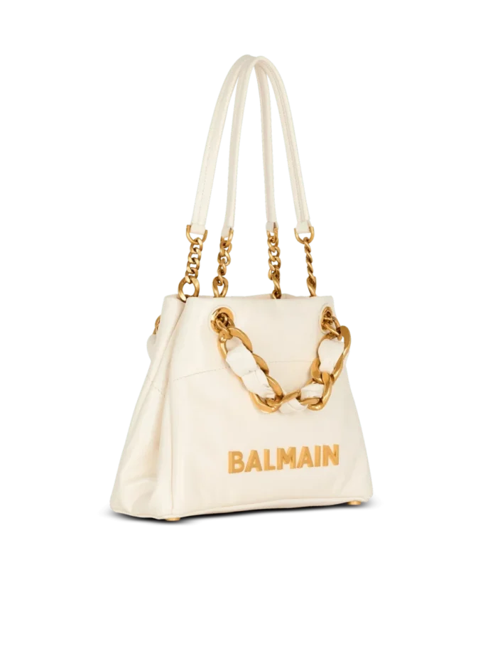Kleine 1945 Soft-Tasche aus geprägtem, geknittertem Kalbsleder mit PB Labyrinth-Monogramm