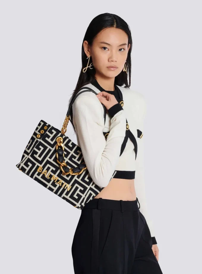 Kleine 1945 Soft-Tasche aus Jacquard mit Monogramm