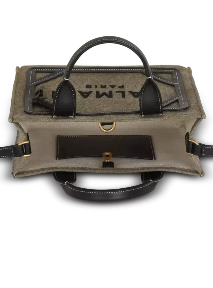 Kleine B-Army-Tasche aus Canvas und Leder
