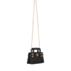 Kleine B-Buzz-Handtasche mit Griff aus genarbtem Leder Kleine B-Buzz-Handtasche mit Griff aus genarbtem Leder