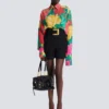 Krepp-Hemdkleid mit Rosenprint Krepp-Hemdkleid mit Rosenprint