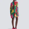 Krepp-Hemdkleid mit Rosenprint Krepp-Hemdkleid mit Rosenprint