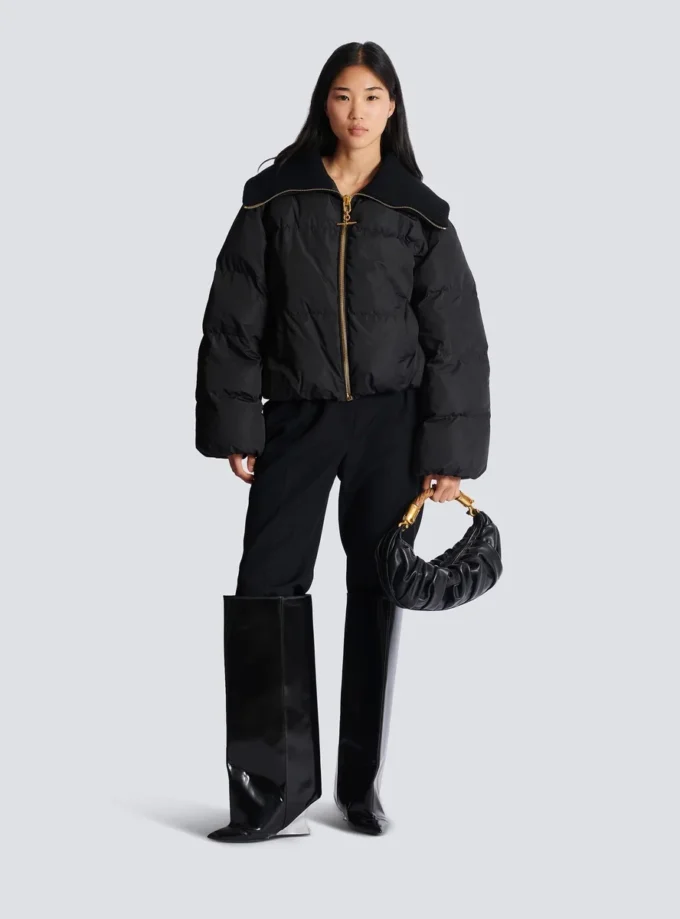 Kurze, übergroße Steppjacke