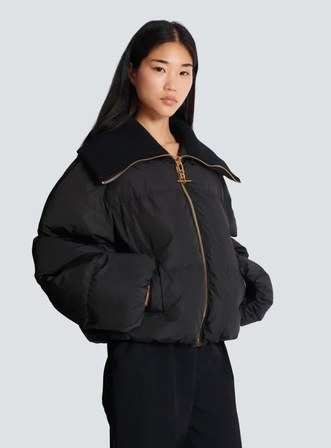 Kurze, übergroße Steppjacke