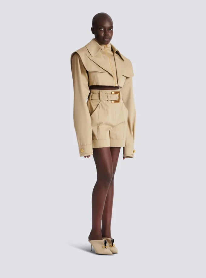Kurze Gabardine-Jacke Kurze Gabardine-Jacke