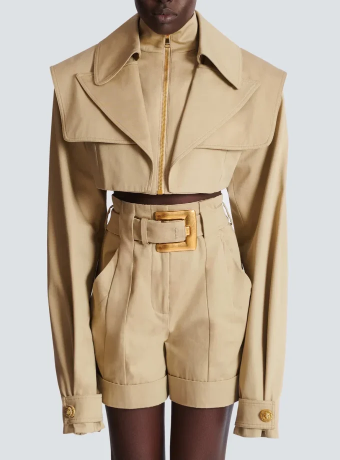 Kurze Gabardine-Jacke Kurze Gabardine-Jacke