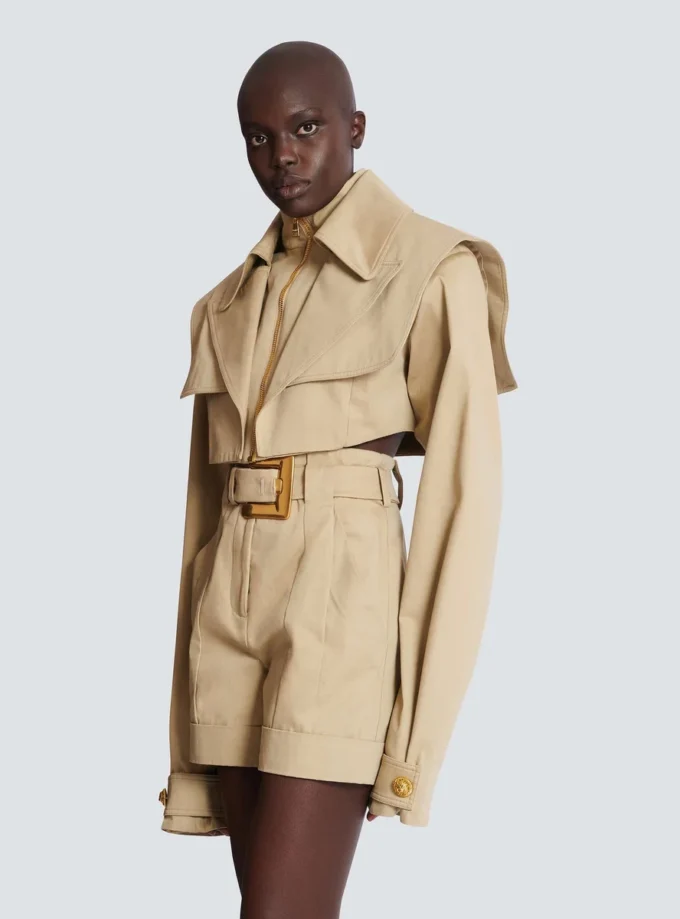 Kurze Gabardine-Jacke Kurze Gabardine-Jacke
