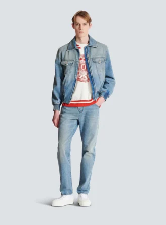 Kurze, gefütterte Jeansjacke