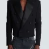 Kurze Jacke aus doppeltem Krepp
