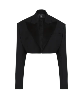 Kurze Jacke aus Grain de Poudre