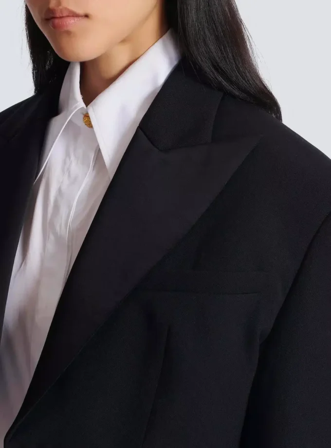 Kurze Jacke aus Grain de Poudre Kurze Jacke aus Grain de Poudre