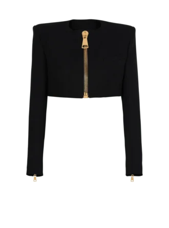 Kurze Jacke aus Grain-de-Poudre-Wolle
