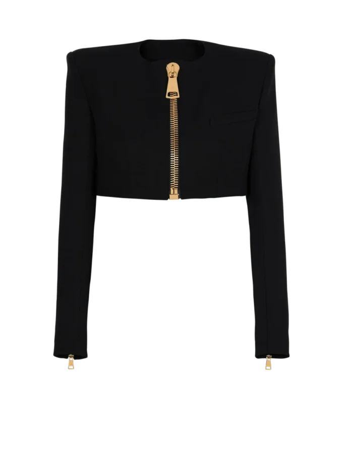 Kurze Jacke aus Grain-de-Poudre-Wolle Kurze Jacke aus Grain-de-Poudre-Wolle