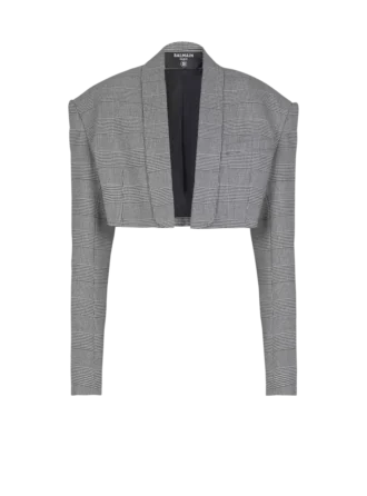 Kurze Jacke aus Prince-of-Wales-Jacquard