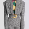Kurze Jacke aus Prince-of-Wales-Jacquard Kurze Jacke aus Prince-of-Wales-Jacquard