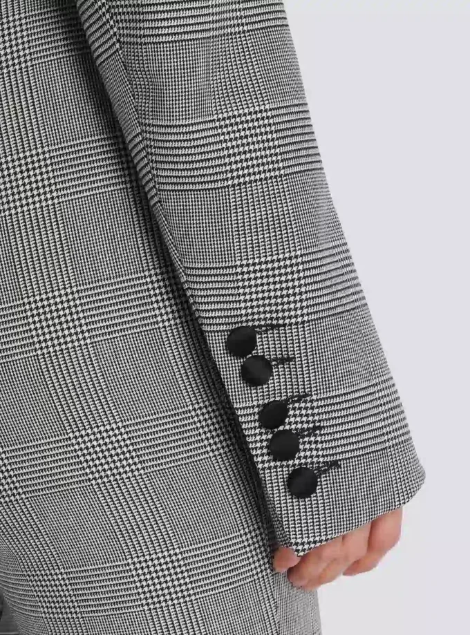 Kurze Jacke aus Prince-of-Wales-Jacquard Kurze Jacke aus Prince-of-Wales-Jacquard