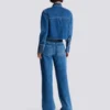Kurze Jeansjacke in verblasstem Denim Kurze Jeansjacke in verblasstem Denim