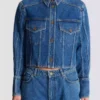 Kurze Jeansjacke in verblasstem Denim Kurze Jeansjacke in verblasstem Denim