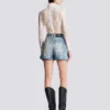 Kurze Jeansshorts mit Rautenmuster Kurze Jeansshorts mit Rautenmuster