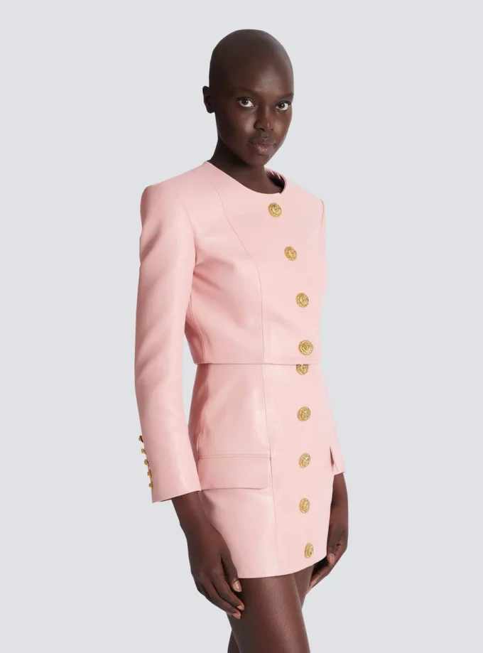 Kurze Lammfelljacke