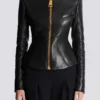 Kurze Peplum-Jacke aus Lammleder