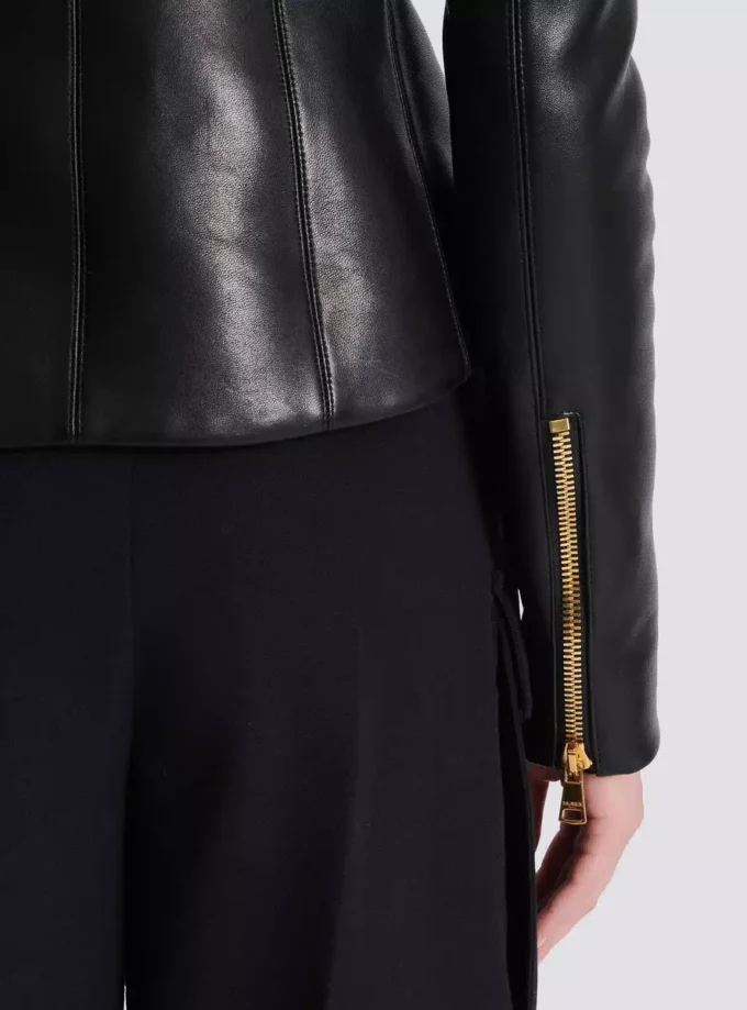 Kurze Peplum-Jacke aus Lammleder