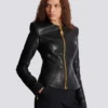 Kurze Peplum-Jacke aus Lammleder