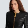 Kurze Peplum-Jacke aus Lammleder