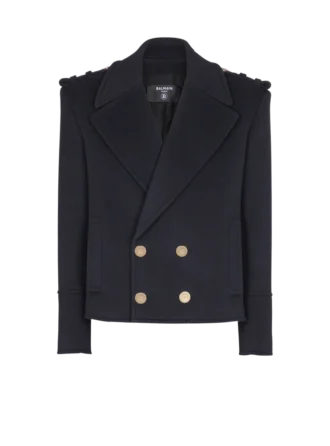 Kurze Reefer-Jacke aus Wolle