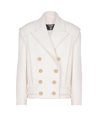 Kurze Reefer-Jacke aus Wolle