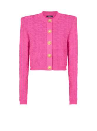 Kurze Strickjacke mit Monogramm