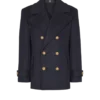 Kurzer gestreifter Woll-Pea-Coat Kurzer gestreifter Woll-Pea-Coat