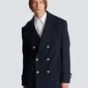 Kurzer gestreifter Woll-Pea-Coat Kurzer gestreifter Woll-Pea-Coat