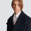 Kurzer gestreifter Woll-Pea-Coat Kurzer gestreifter Woll-Pea-Coat