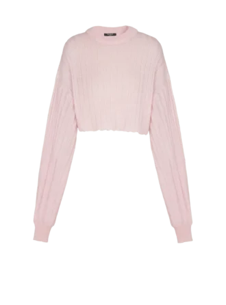 Kurzer Mohairpullover