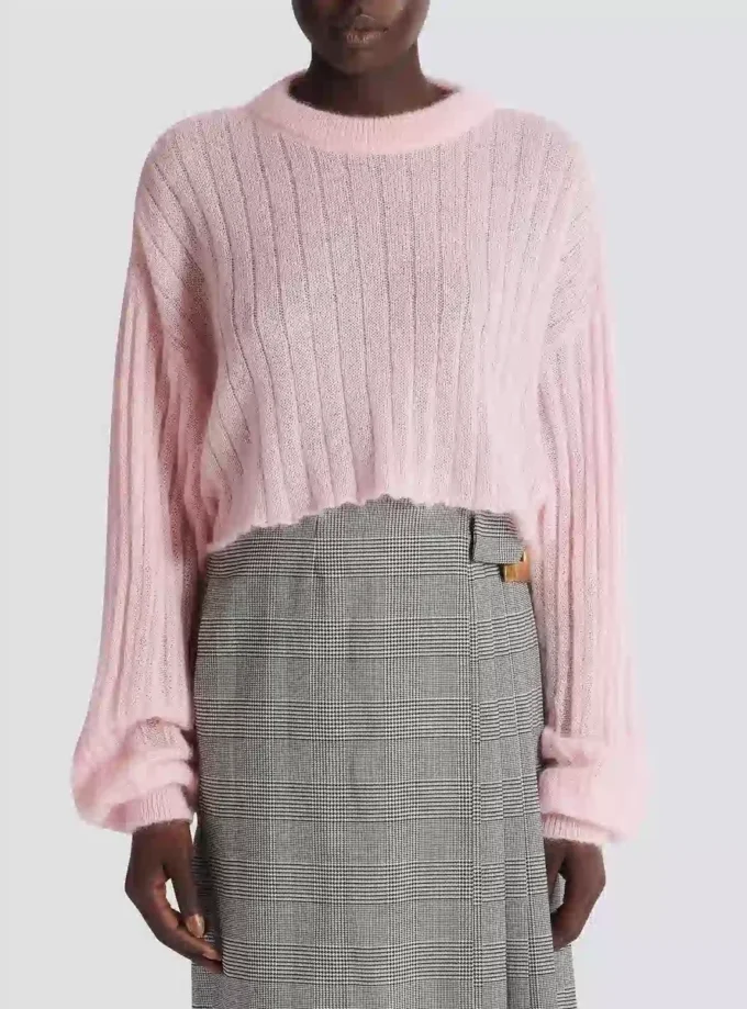 Kurzer Mohairpullover Kurzer Mohairpullover